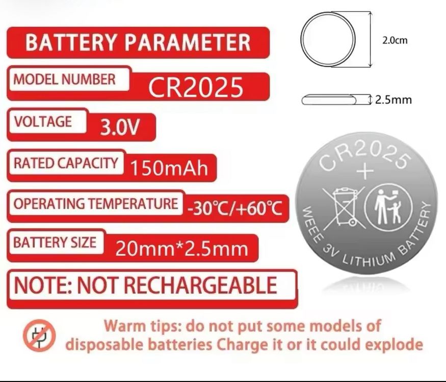 CR 2025 Lithium Batterie / Knopfzelle Kaufen auf Ricardo