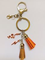 Auto-Schlüsselanhänger mit Quasten + CHARMS KUPFER-BRAUN