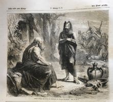 Holzstich 1862 - Hasael und Elisa, Bibel