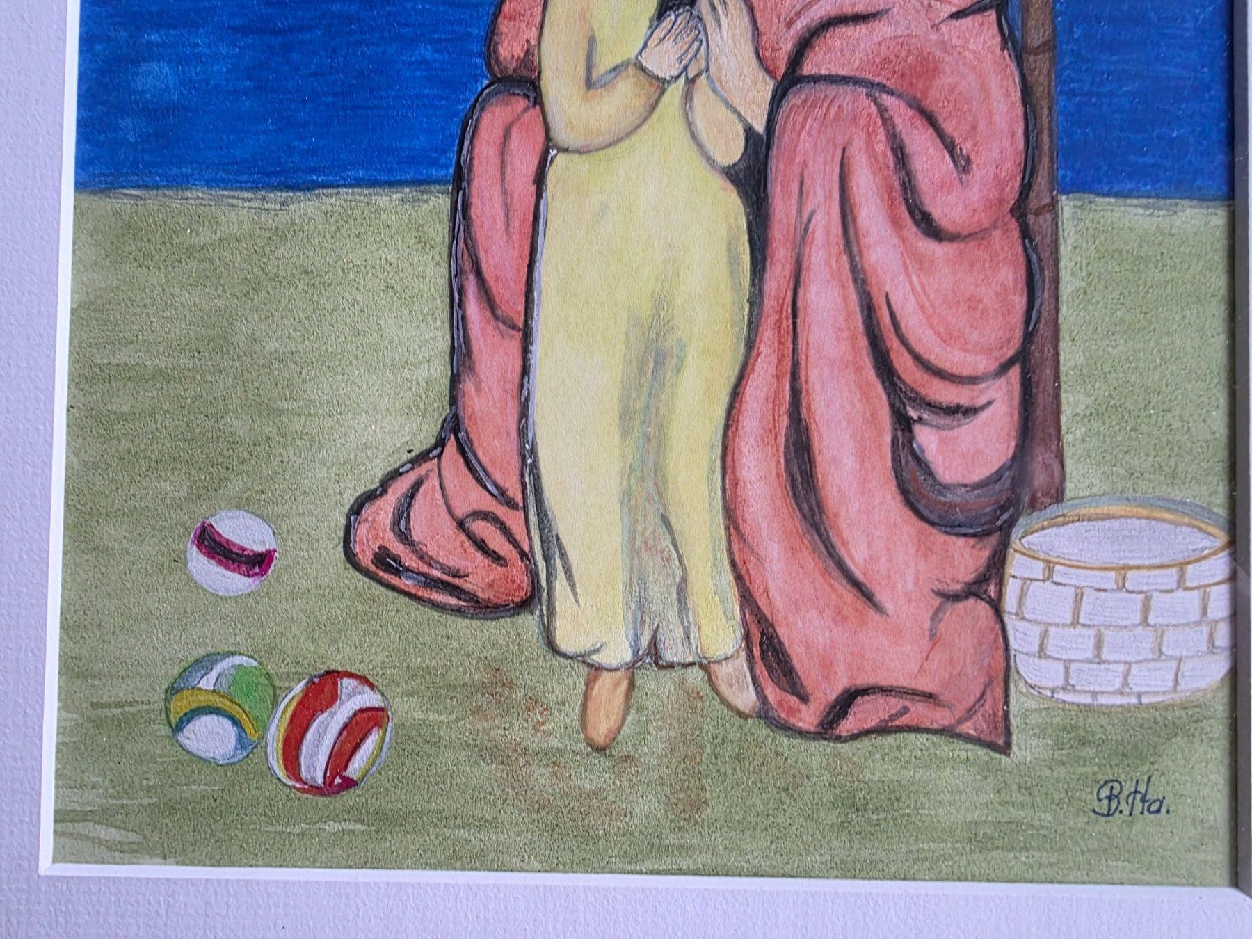 Gemälde: Bild - Frau mit Kind - Aquarell oder Farbstift Pablo Picasso – Gebraucht aus Walterswil BE von Lonitti 5