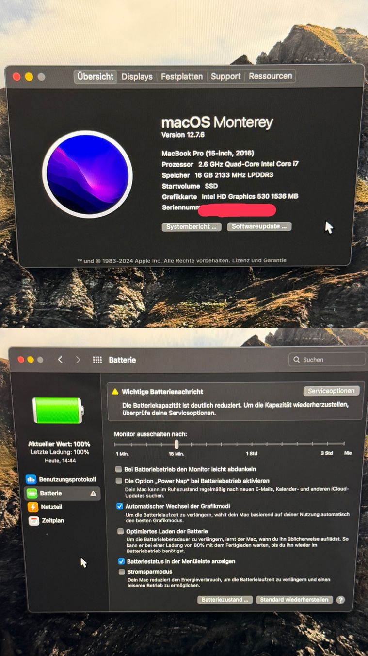Apple Notebook: MacBook Pro 15" mit Touchbar, grau, 500GB SSD, Dezember 2016 – Usato da Domat/ Ems venduto da saren92 8