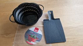 Kuhn Rikon foldable colander + cutting board, space saving