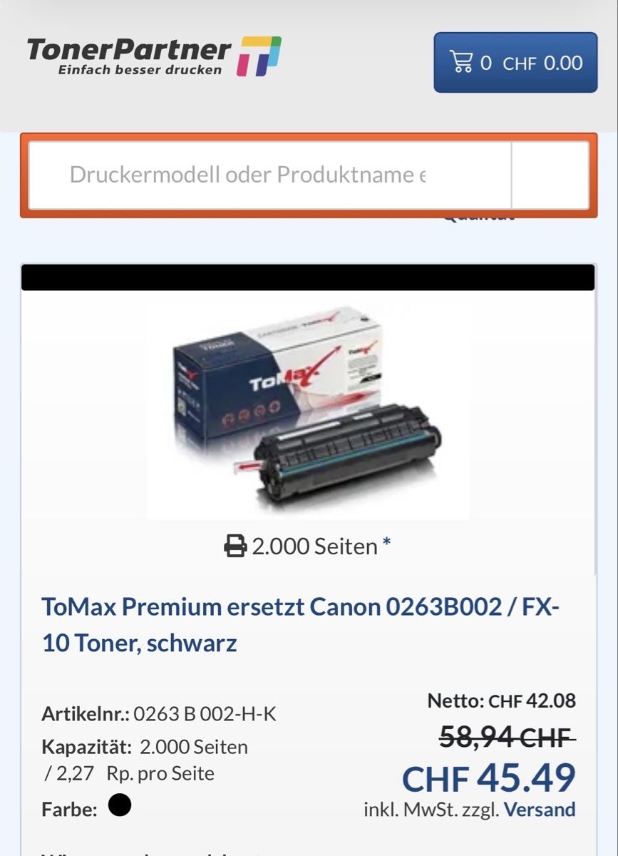 Canon Cartucce per stampanti & toner: Toner fur Canon Drucker Neu – Nuovo e nell'imballaggio originale da Claro venduto da KarinS84 2