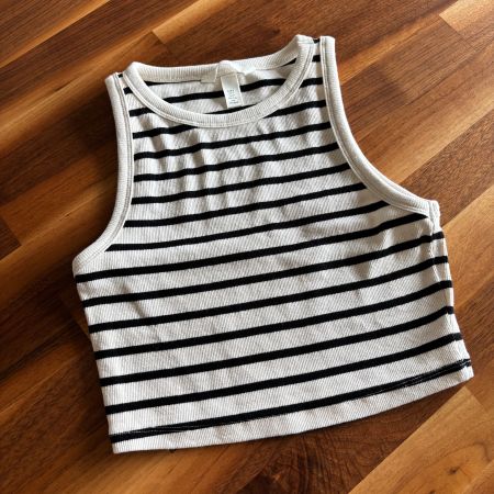 Gestreiftes Crop-Top von H&M –  S