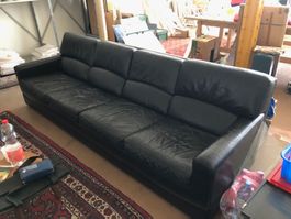 Sofa, scharzes Leder