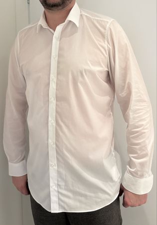 Hemd Olymp 43 Level 5 Five Body Fit Weiss Ext. langer Arm 69