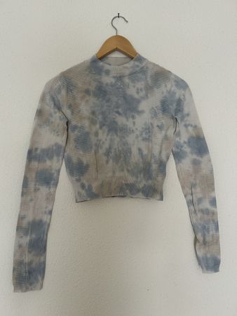 Pull BDG Urban Outfitters tie-dye bleu blanc taille XS