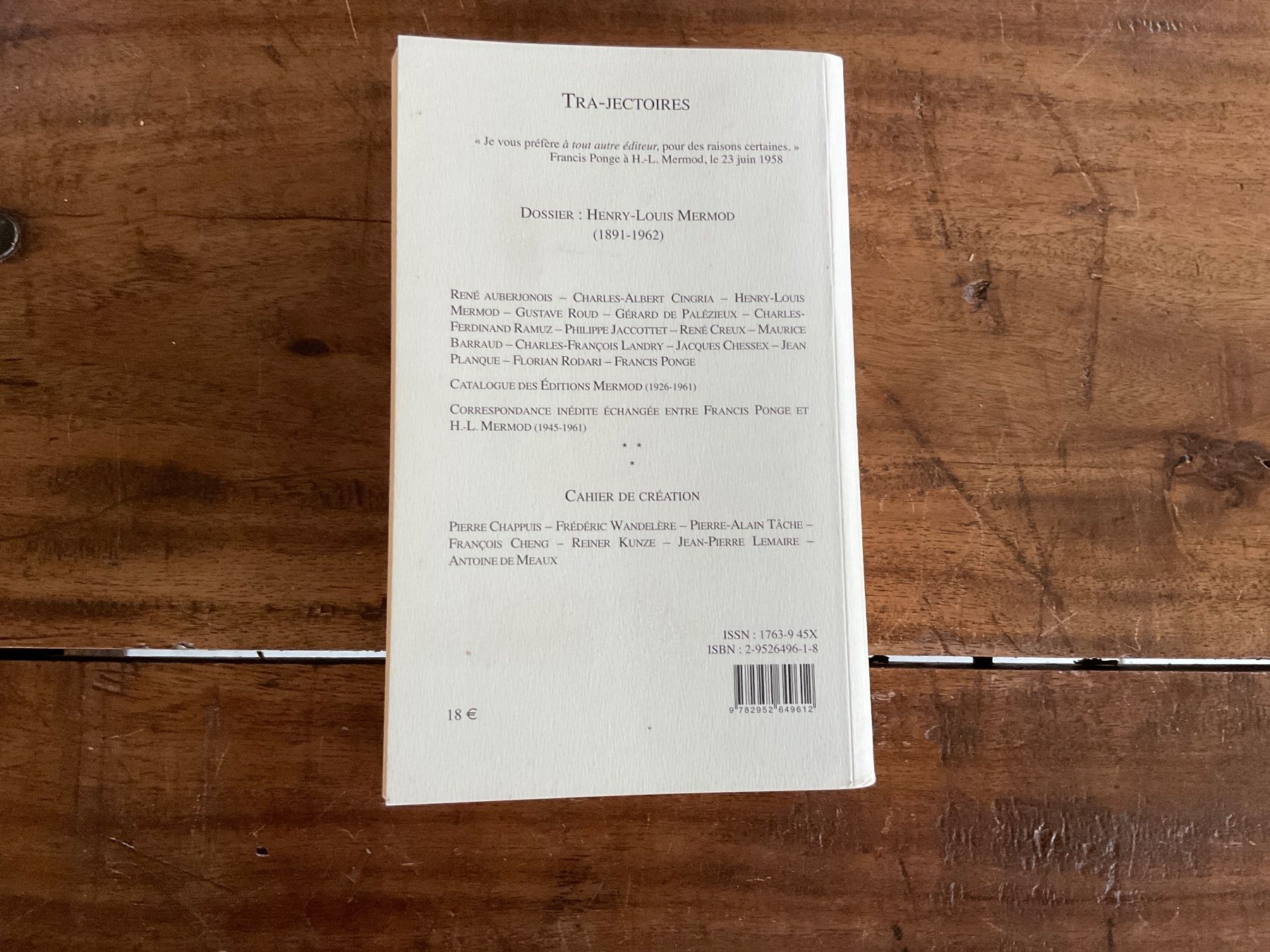 Libri: Henry-Louis Mermod Trajectoires 4, rare ! – Usato da Avenches venduto da Optimus_ 1