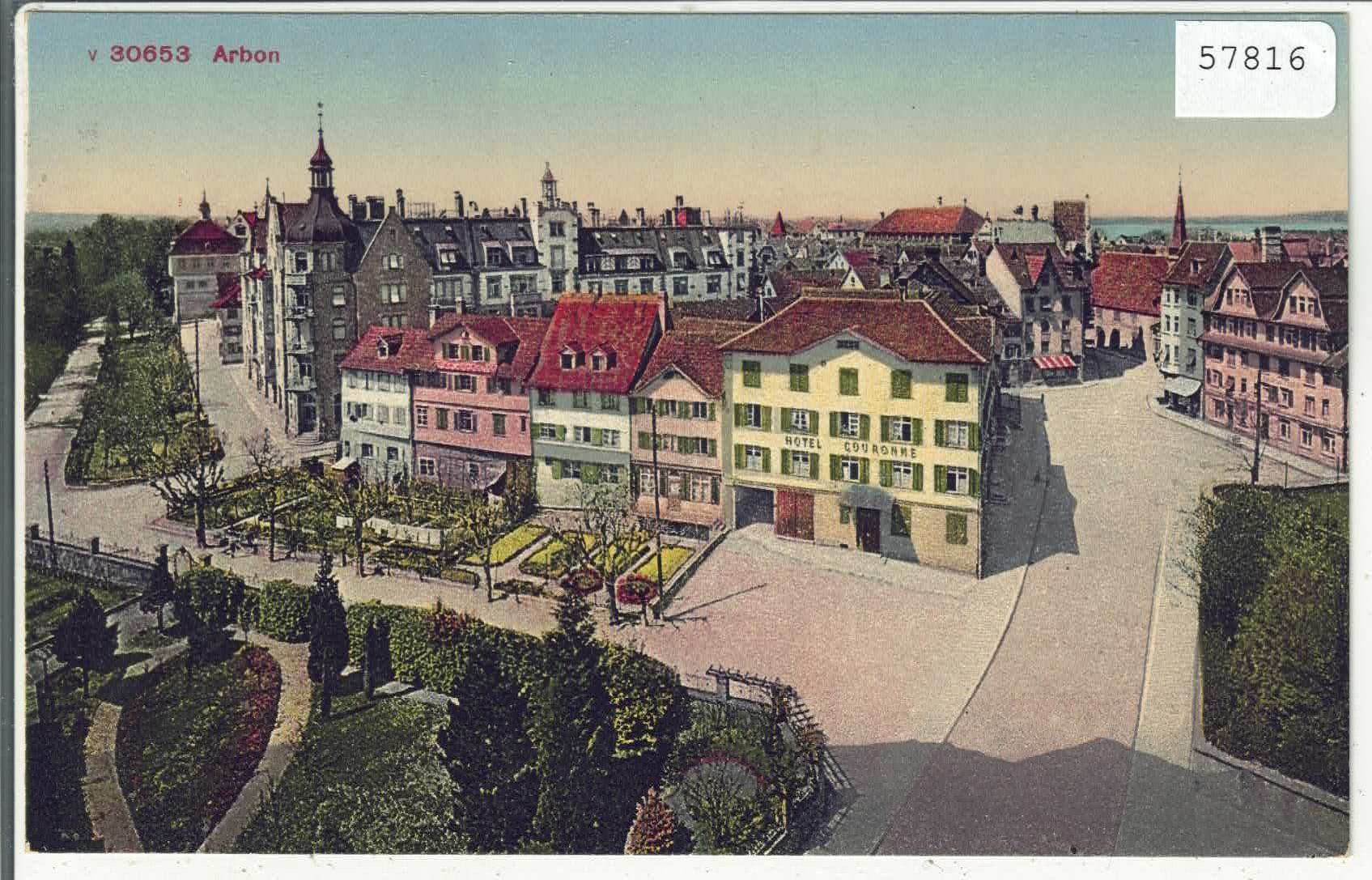 Ansichtskarten: Arbon - Hotel Couronne - Litho – Gebraucht aus Ettingen von Kartenplanet
