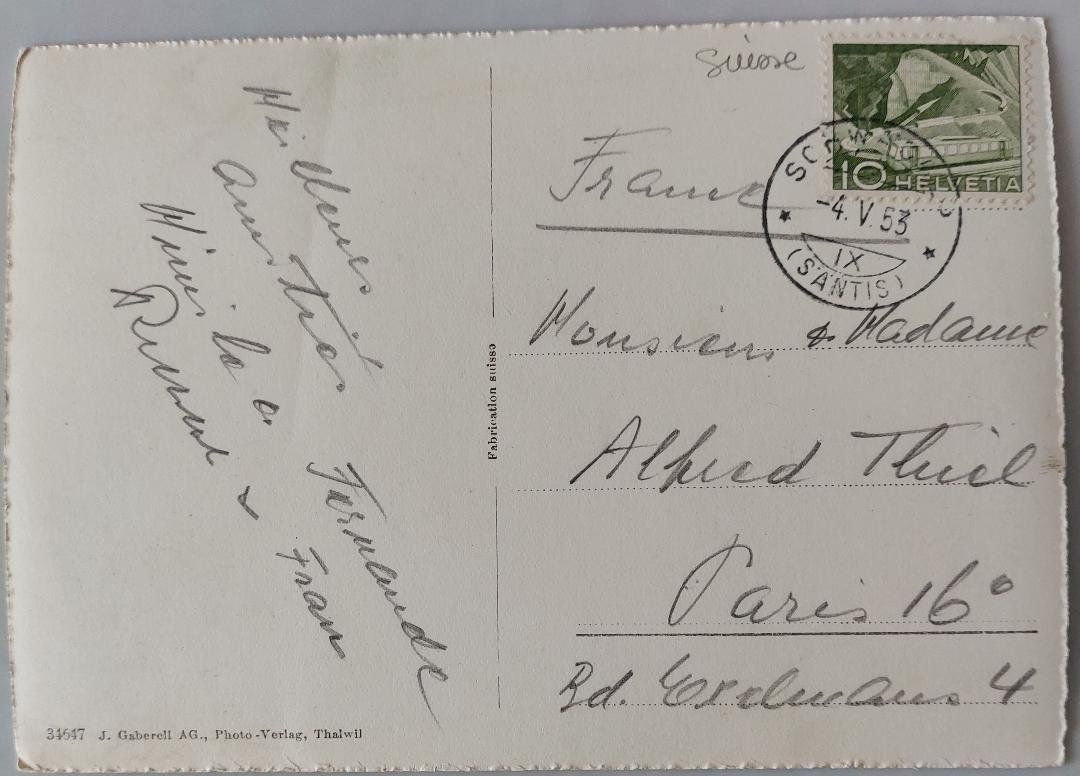 Cartoline postali: SCHWÄGALP  -  Buffet mit Schwebebahn - 1953 – Usato da Delémont venduto da Domdom1 1