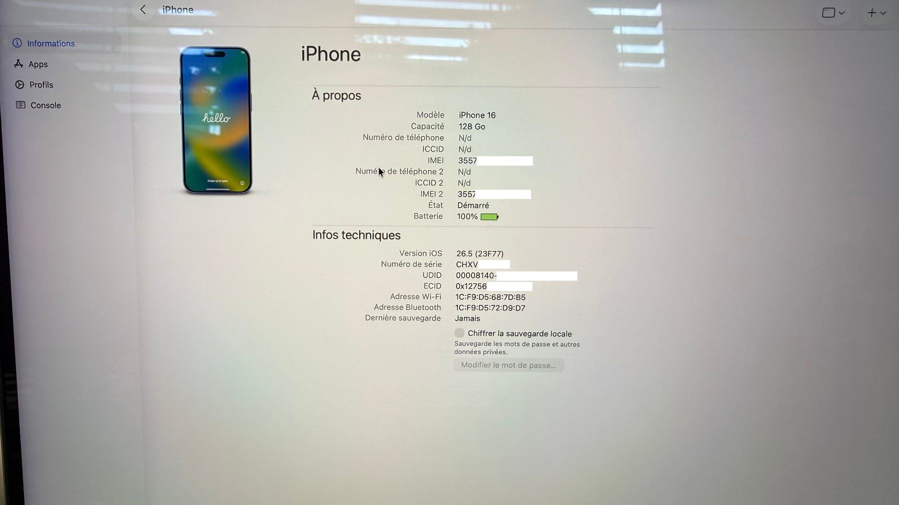 Apple Telefoni cellulari / Smartphones: iPhone 16 128 Go - Bleu – Usato da La Tour-de-Peilz venduto da Solliard_IT_Solution 1