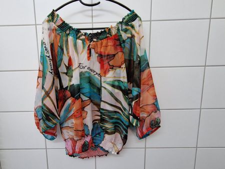Desigual luftige transparente Sommer Bluse Tunika Gr. S