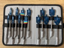 Bosch Flachfräsbohrer Set 11-teilig in Tasche gebraucht