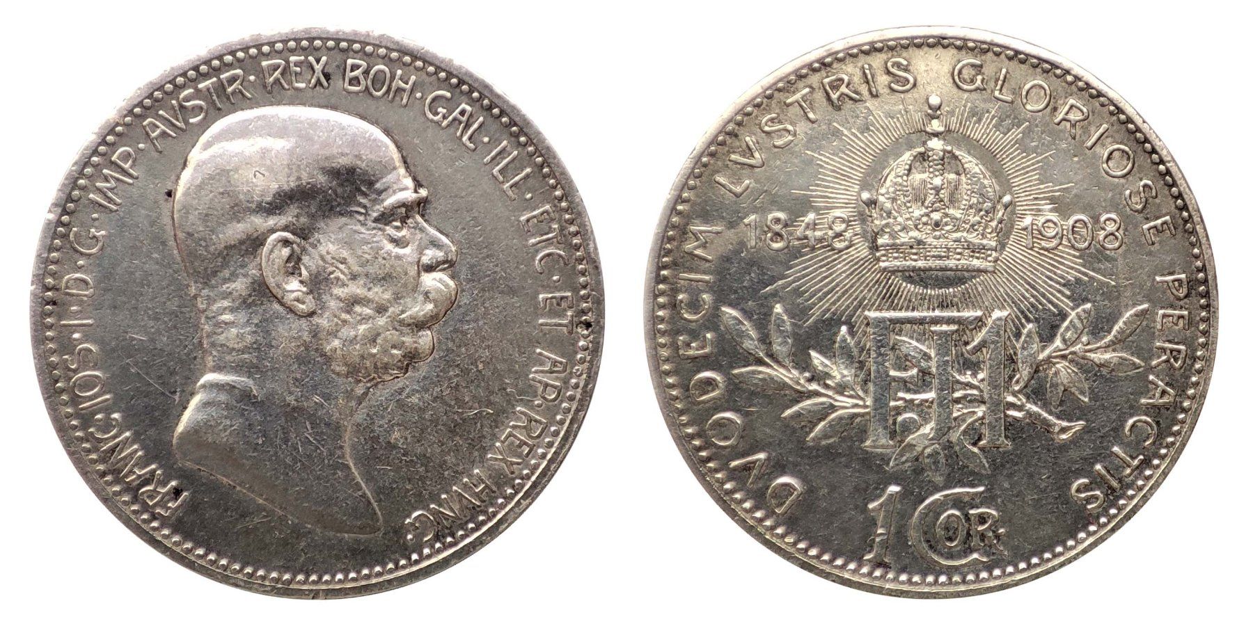 Alle Münzen: 1 Krone 1908 – Gebraucht aus Heerbrugg von Swissphila