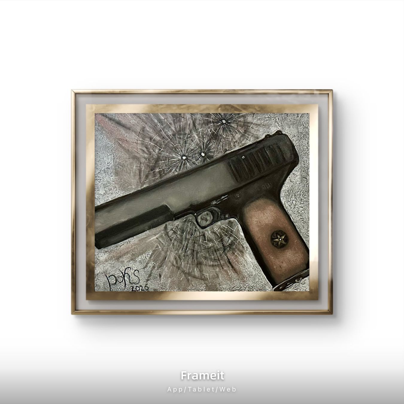 Dipinti: Pistol TT 1933 /Oil Bild Kunst Doks – Nuovo e nell'imballaggio originale da Beromünster venduto da dok_b8mf 2