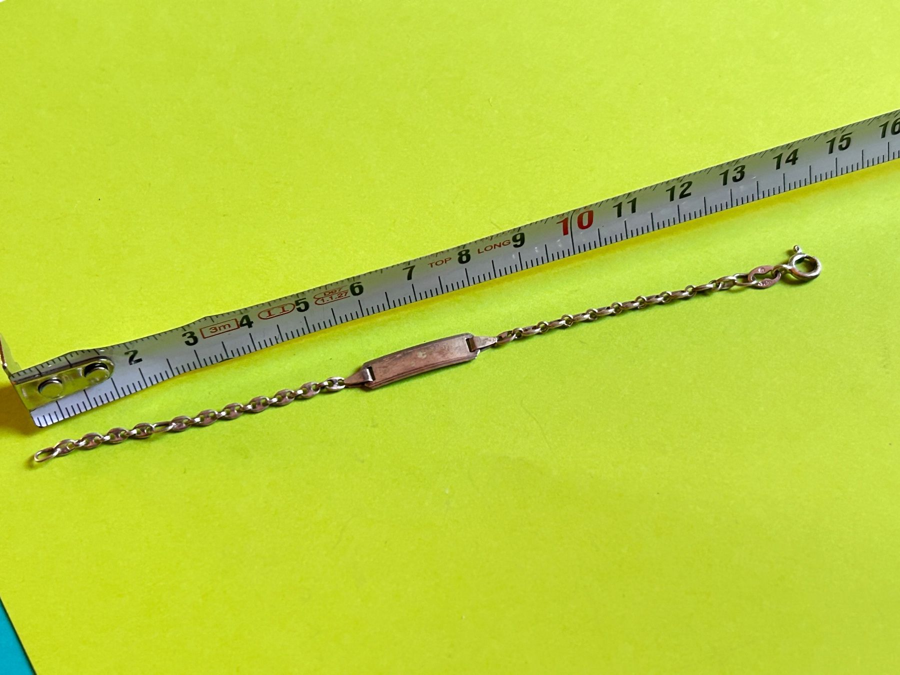 Bracciali & Braccialetti: Silber Kinderarmband mit Gravurplatte – Usato da Dittingen venduto da Bijoubelle