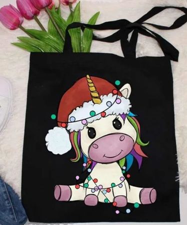 1 Stück Einkaufstasche / Shopping Bag aus Stoff Einhorn