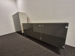 Sideboard und Highboard Set Glasfront anthrazit