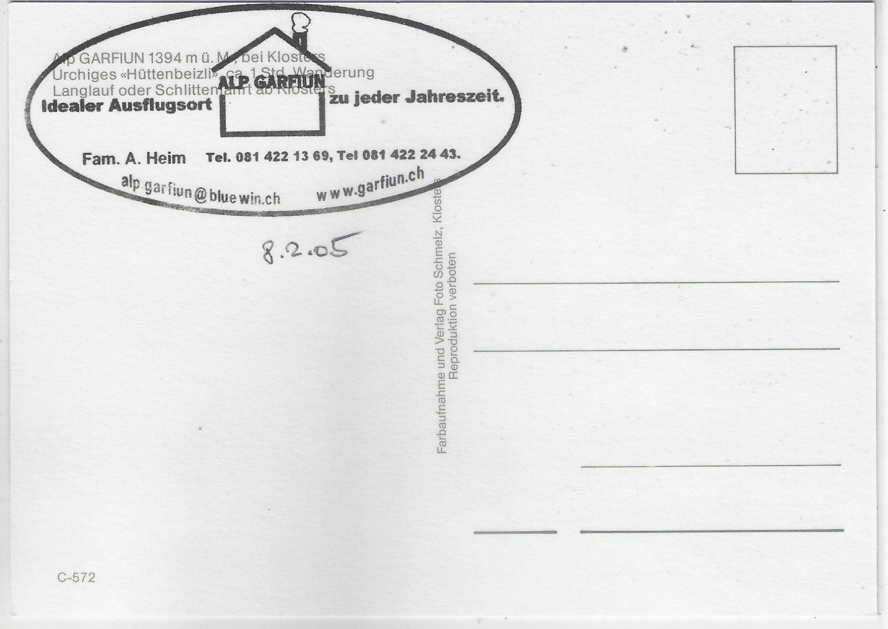 Cartoline postali: Klosters Garfiun - Multiview – Usato da Ettingen venduto da Kartenplanet 1