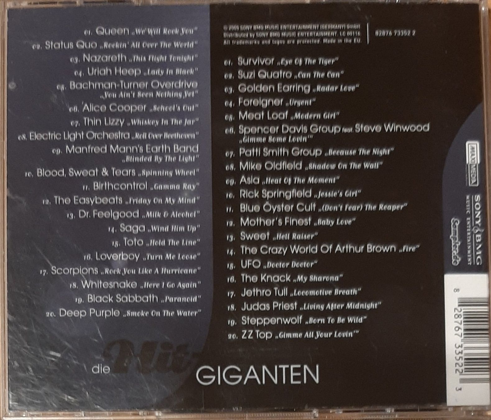 CD: Die Hit Giganten - Rocksongs, 2CD Hit Compilation 2009 – Usato da Schönenberg TG venduto da breiti12 1