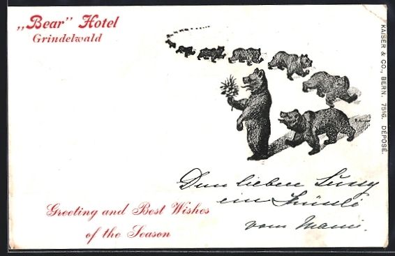 Ansichtskarten: Grindelwald, Bear Hotel, Bären in einer – Gebraucht aus Berlin von bartko-reher
