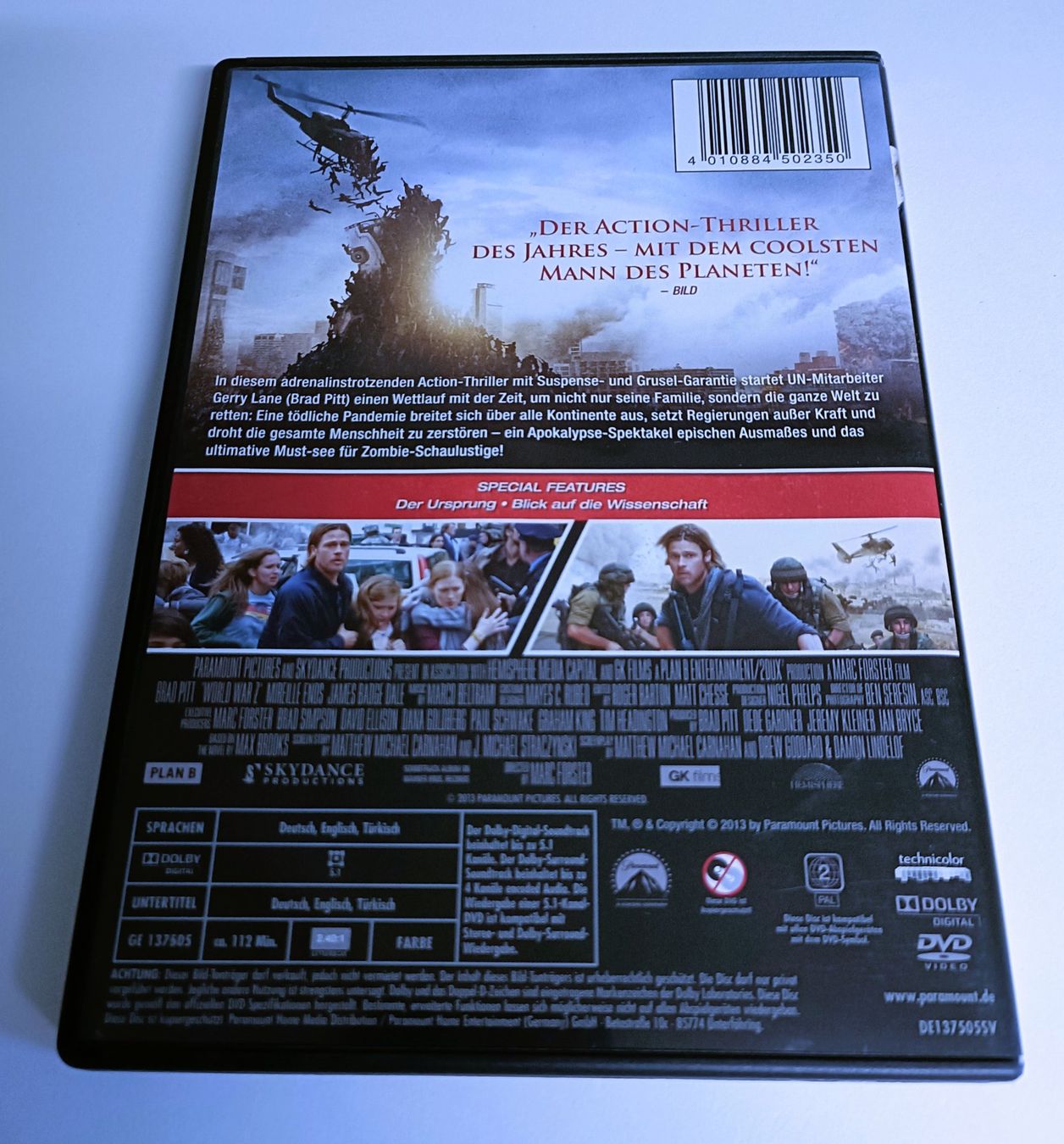 Tutti i DVDs: WORLD WAR Z DVD mit Brad Pitt – Usato da Köniz venduto da Movieportal007 1