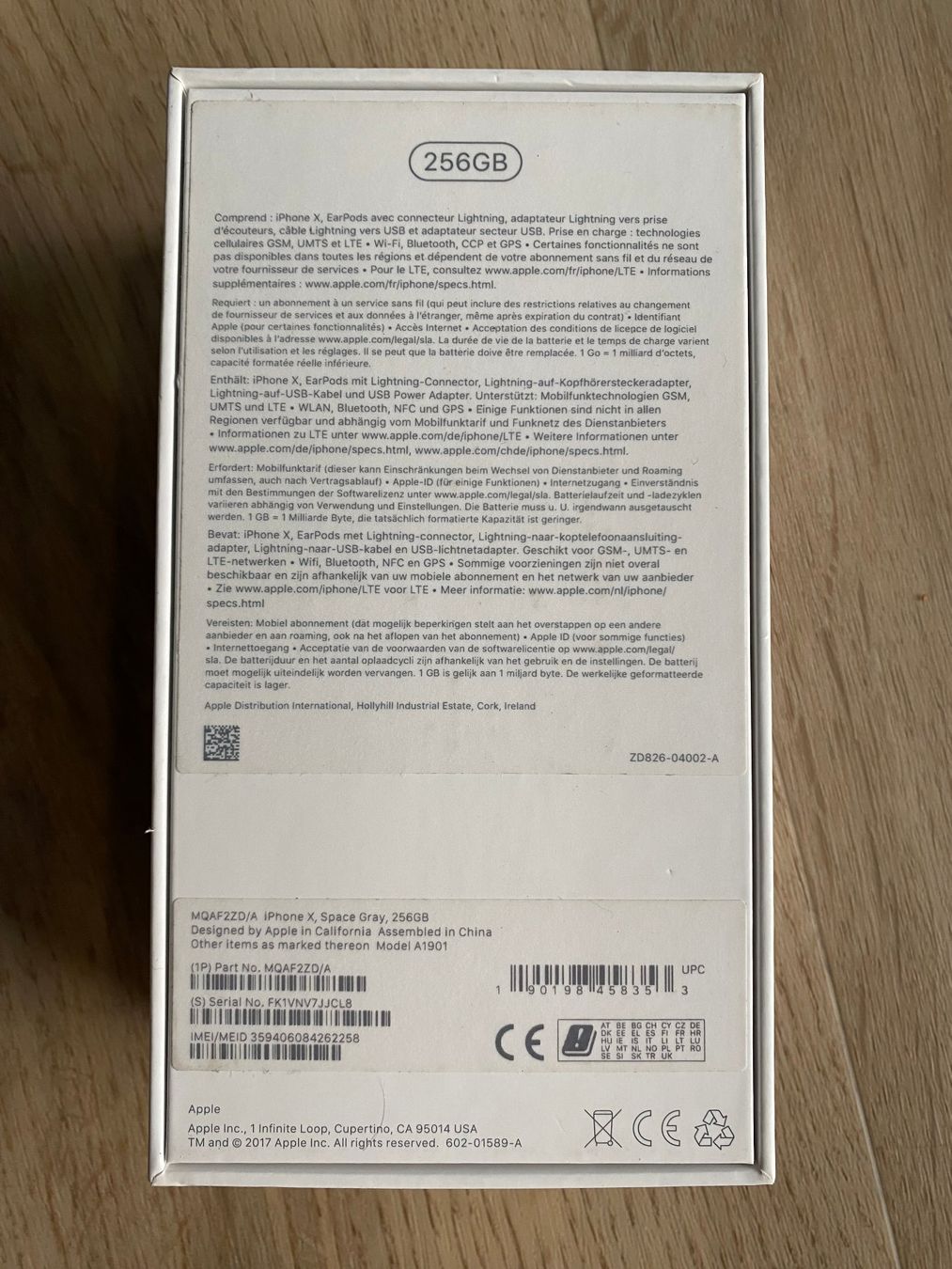Apple Telefoni cellulari / Smartphones: Apple iPhone X Verpackung 256 GB Space Grau ohne iPhone – Usato da Wetzikon ZH venduto da BackToRetro 1
