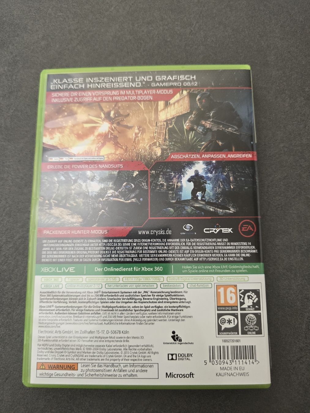 Microsoft Spiele: Crysis 3 Hunter Edition Xbox 360 – Gebraucht aus Füllinsdorf von master_mind 1