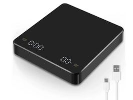 Digitale Kaffeewaage mit Timer & USB, 3kg/0,1g, LED-Display