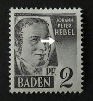 *ABART*Frz. Zone Baden-Mi 1 ** (1947) Fleck unter H