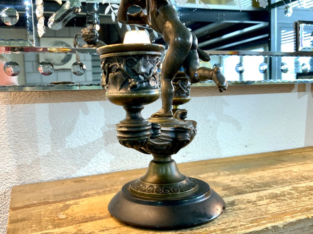 Vintage-Kerzenhalter Aus Kunstharz – Antik Bronze, 4er-Set Für Tischdeko & Feiern