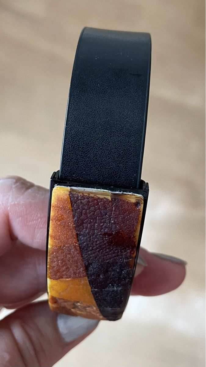 Bracciali & Braccialetti: Armband aus schwarzem Leder mit Bernstein – Nuovo e nell'imballaggio originale da Ebikon venduto da elischka 3