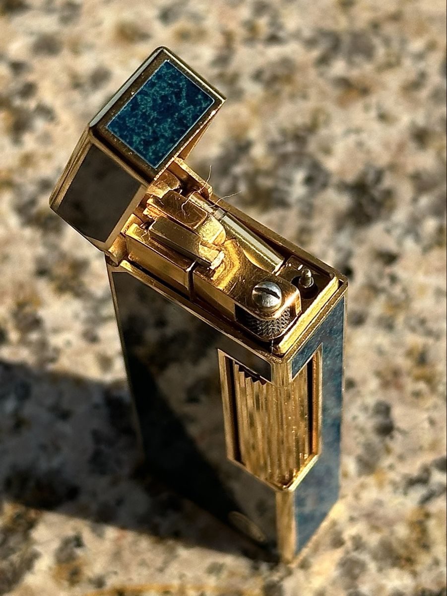 Dunhill Accendini: Dunhill Rollagas Blue Marble Gold-Plated, Pristine Condition – Nuovo (secondo la descrizione) da Zürich venduto da RatsTreasure 5