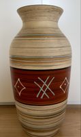 Grossvolumige Retro Vase braun/beige 52 cm hoch 