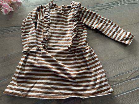 Kleid Hust and Claire gestreift braun/beige Gr. 104 🍂🍁☀️
