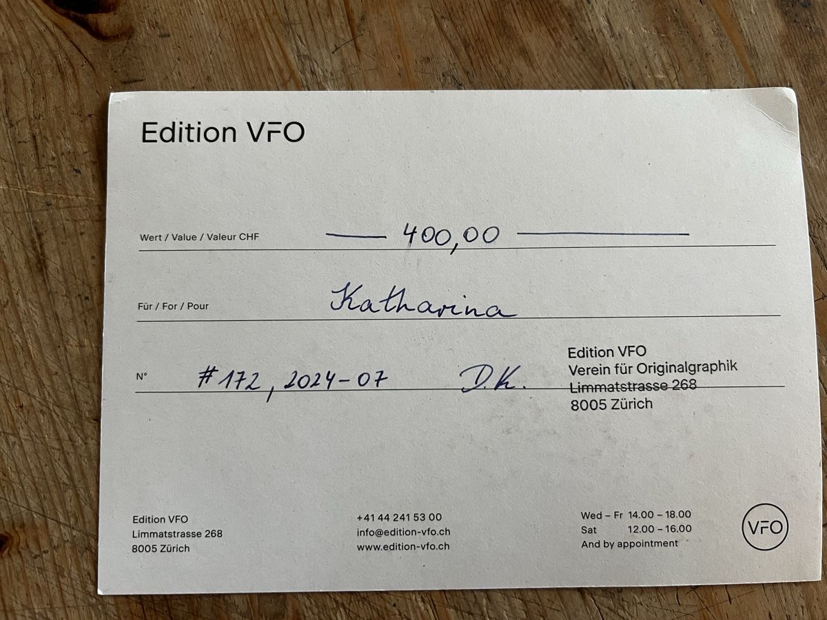 Gutscheine: Edition VFO Gutschein – Neu und originalverpackt aus Rikon im Tösstal von kat_9cc5
