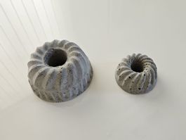 2 Beton Gugelhupf Kerzenhalter Set | Neuwertig
