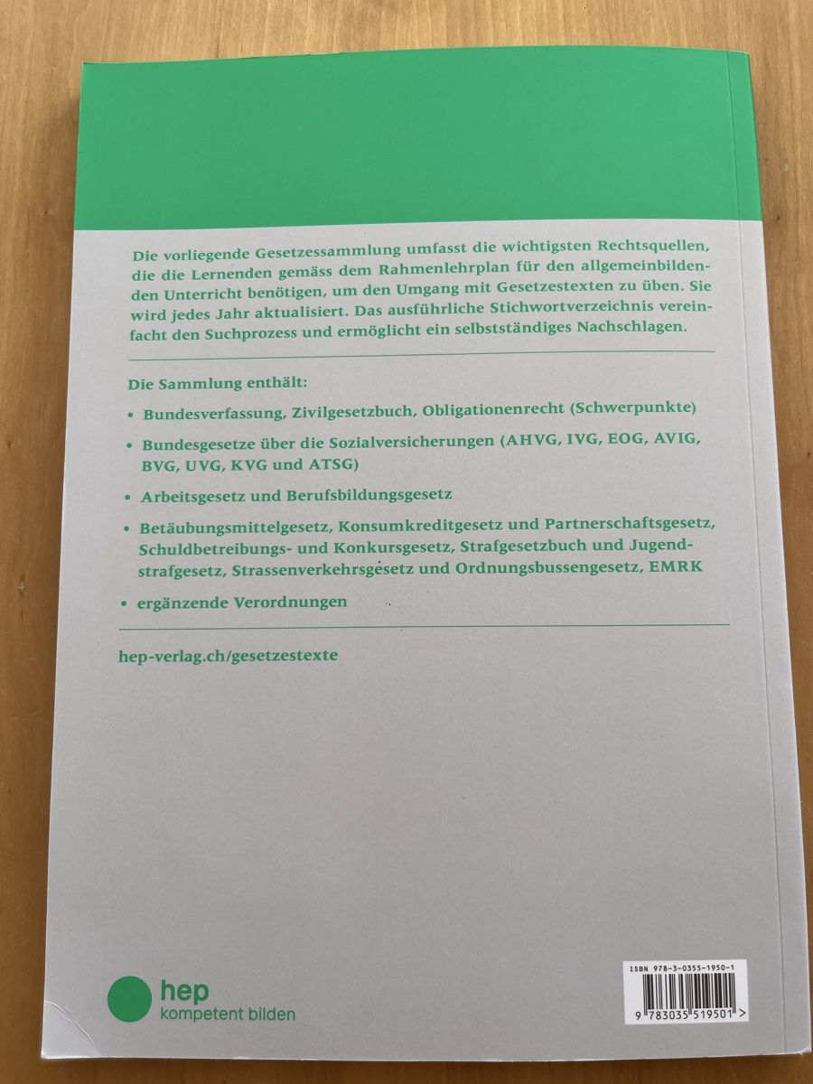 Bücher: Schweizer Gesetzestext – Neu (gemäss Beschreibung) aus Berikon von suebro 1