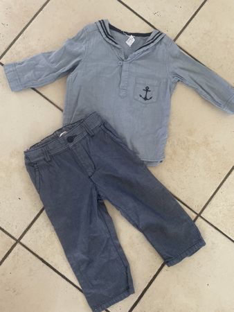 H&M Sommer Set: Hose & Shirt mit Anker, Gr.80Top Zustand!