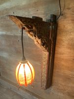 Wandlampe, Lampe, Schnitzerei, Holzbalken, Deko