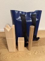 Kubb - Wurfspiel aus Holz - mit blauer Tasche - ungebraucht