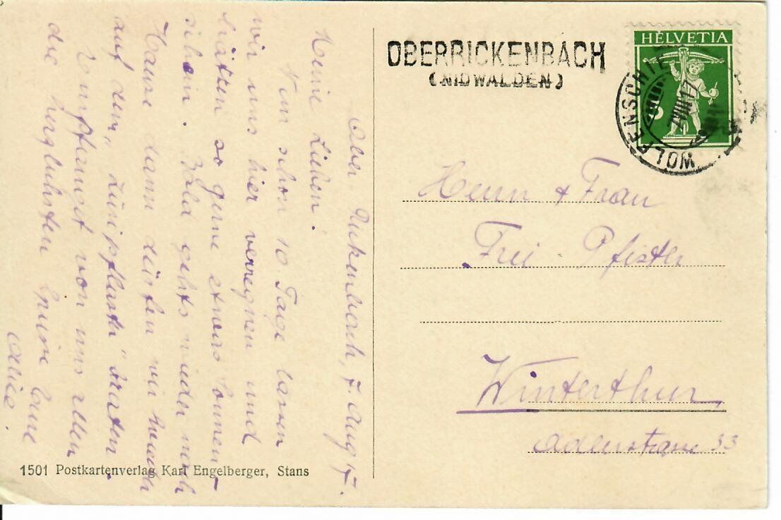 Cartes postales: Oberrickenbach 1917 - Stabstempel – D'occasion à Hochdorf par Ziegel-16 1