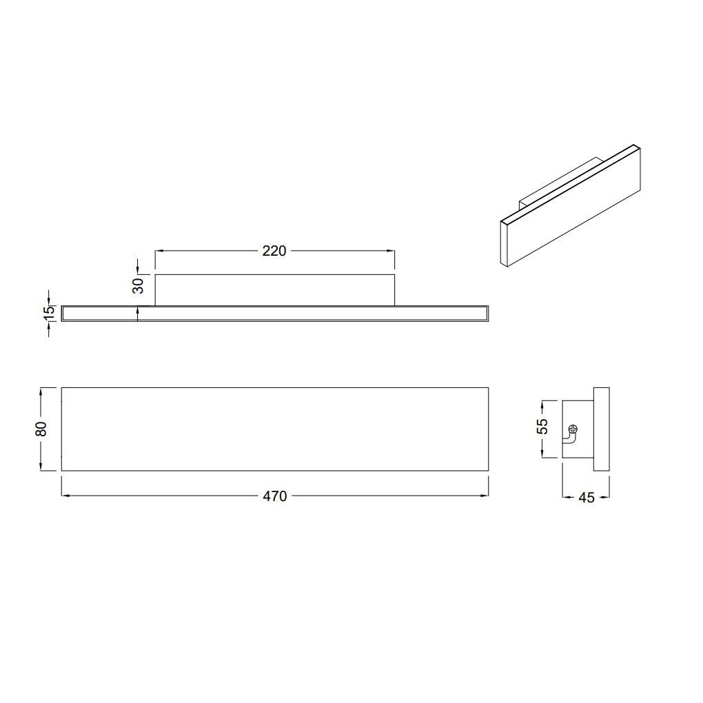 Lampen: LED Wandleuchte, Dimmer, 47 cm x 8 cm – Neu (gemäss Beschreibung) aus Kreuzlingen von Smart-Light 8