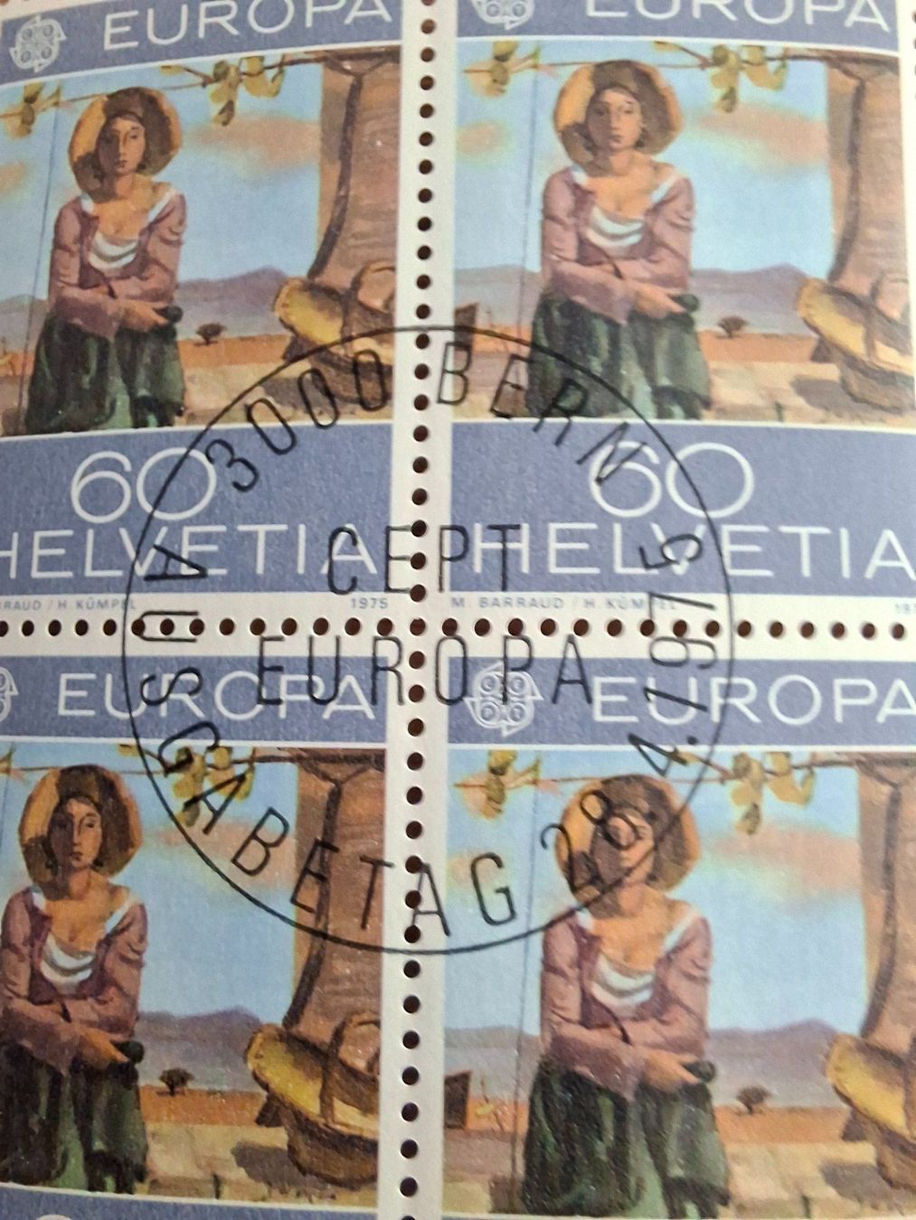 Tutti i francobolli: 4er Blocks: 1975 Europamarken – Nuovo (secondo la descrizione) da Hinterkappelen venduto da 1399 5