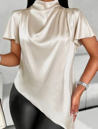 Edle hingucker Bluse/Tunika, hellbeige, L/XL