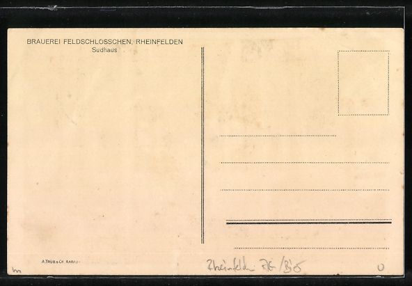 Cartoline postali: Rheinfelden, Brauerei Feldschlösschen,  – Usato da Berlin venduto da bartko-reher 1