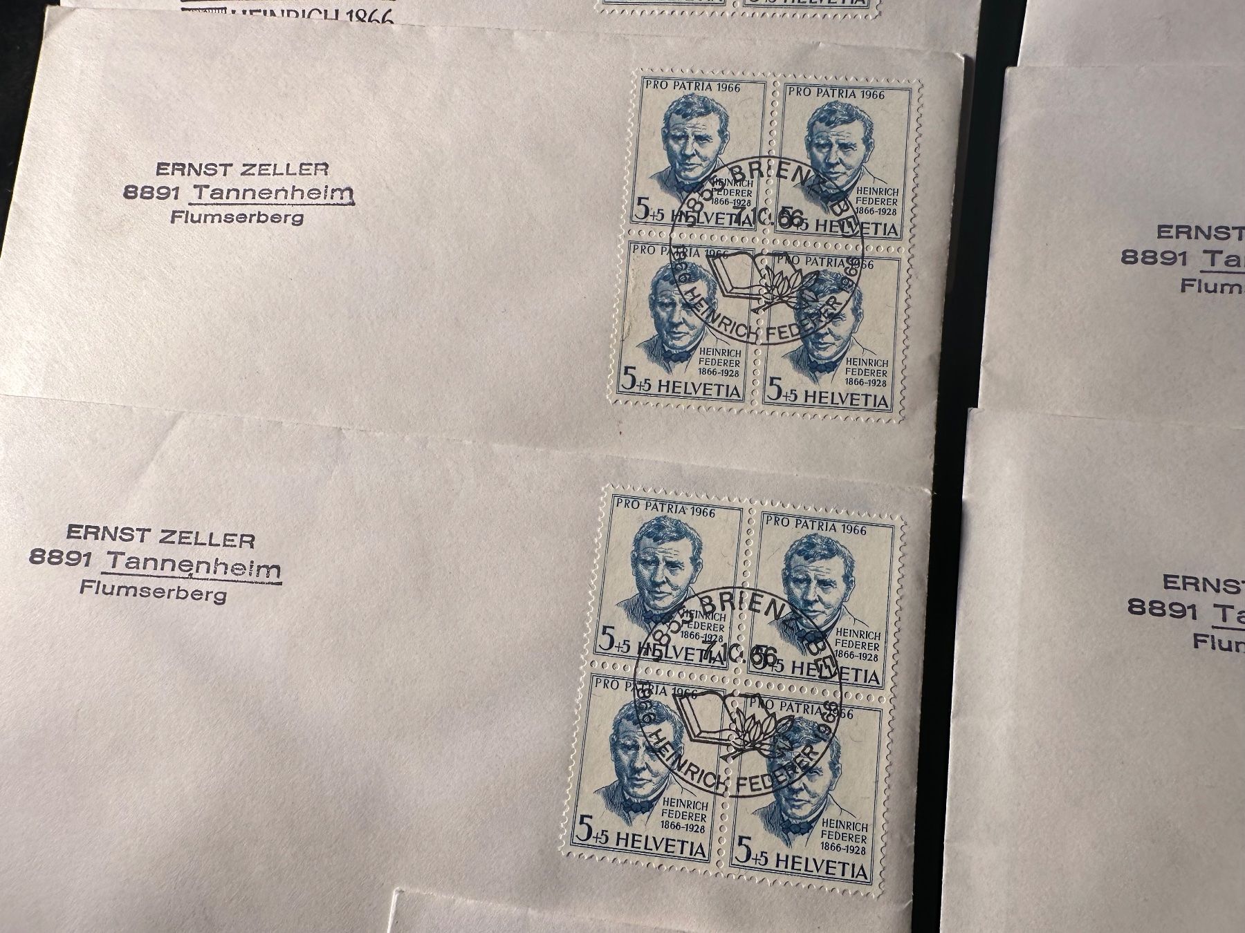 Tutti i francobolli: Pro Patria 1966 Sonderbriefe Stempelsammlung – Usato da Stettfurt venduto da 2442 2