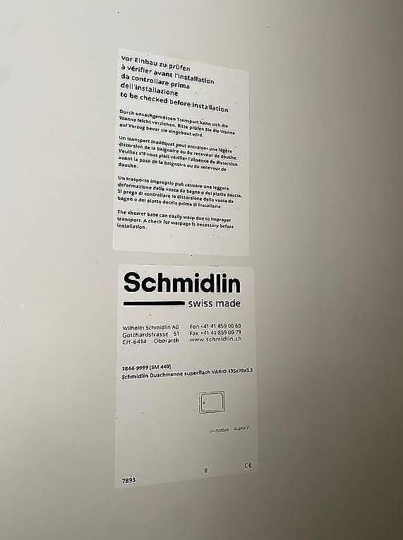Schmidlin Duschen: neue superflache Duschtasse, Marke Schmidlin – Neu und originalverpackt aus Stettlen von sil_2stc 3