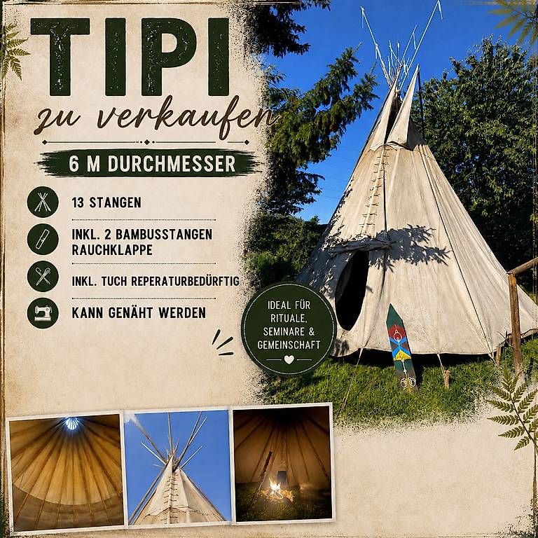 Zelte: Tipi 6 Meter Durchmesser  – Gebraucht aus Esslingen von carloforte