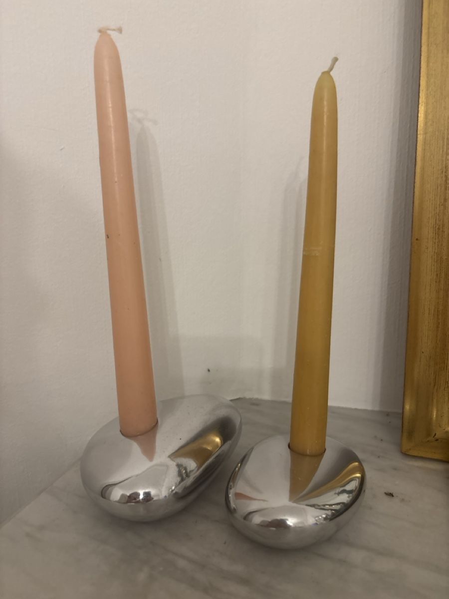 Portacandele: Michael Lax Design Grainware Metaal Post Modern Candlesks c. – Usato da Genève venduto da ati_tj8f 8